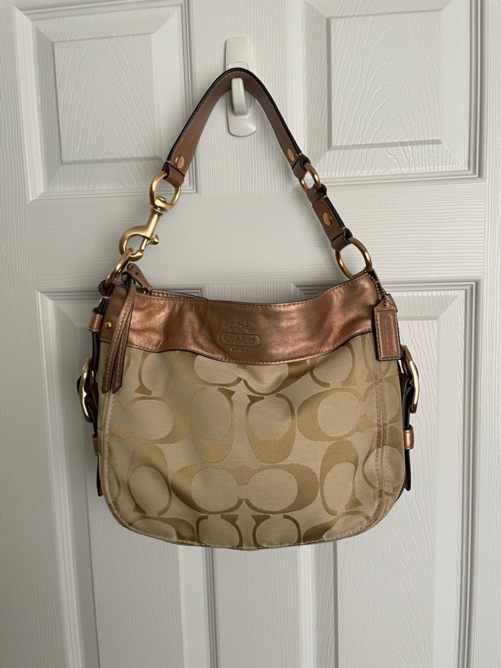 Coach jacquard and leather shoulder bag, 2009